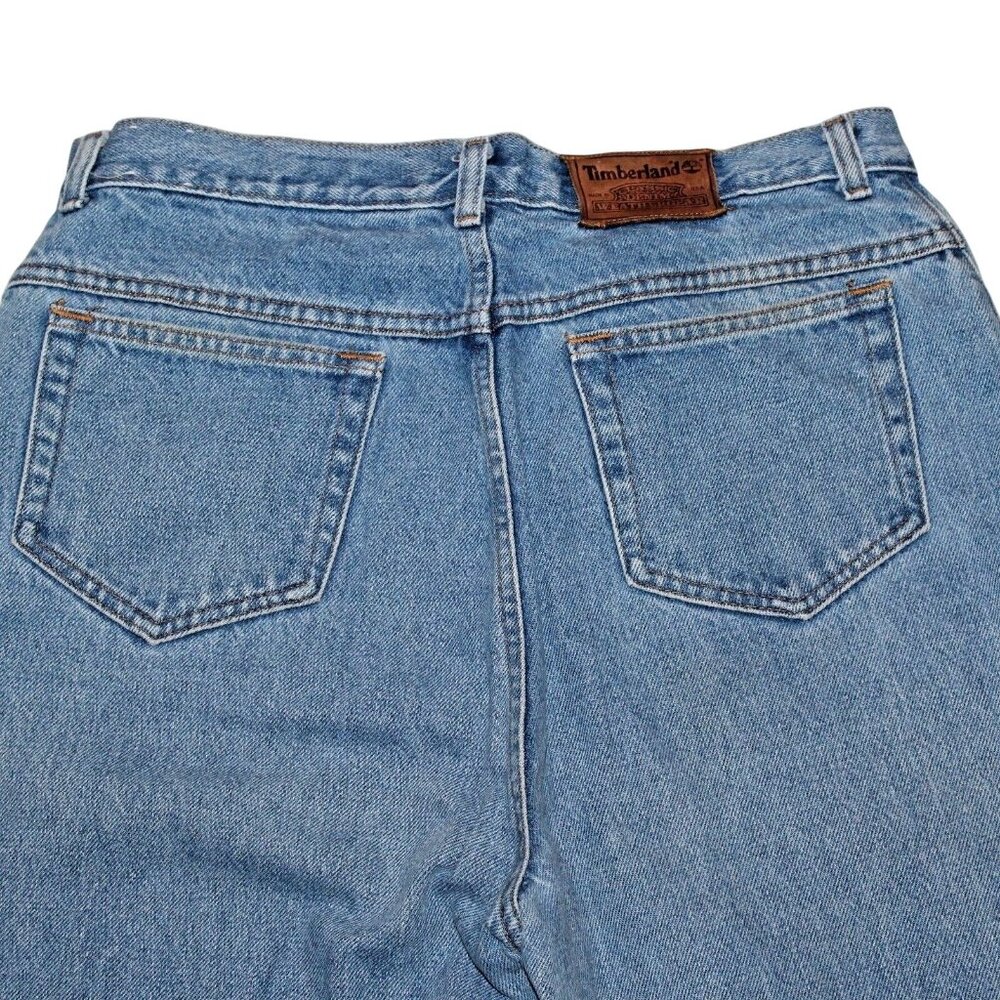 VTG Timberland Womens 14 Lt Washed Straight Leg Denim Jeans 80s Style Made USA - Picture 7 of 11
